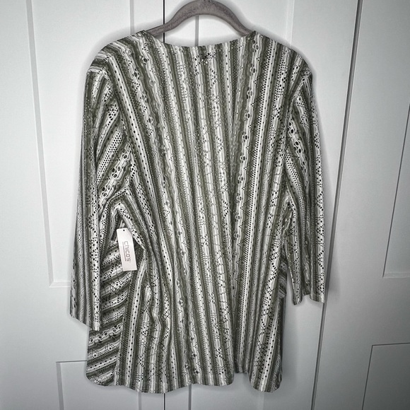 FINAL SALE Chico's Easywear NWT River Lines Striped Cardigan Jacket Large 2 - Picture 7 of 7